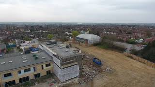 31/03/21 DEMOLITION OF THURLESTON SCHOOL. ORMISTON ENDEAVOUR ACADEMY Ipswich DJI phantom drone.