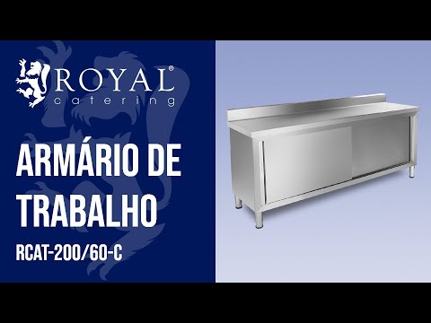 vídeo - Armário de trabalho - 200 x 60 cm - Rebordo - 160 kg