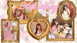 my girly 26th birthday vlog: brunch, antique shopping, private chef, coquette backyard dinner 🎂🥂🎀