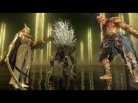 Malenia VS Godfrey VS Maliketh Boss Fight (With Phase Change) - Elden Ring