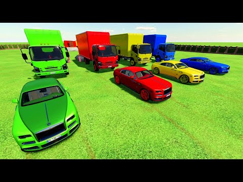 CARS OF COLORS ! TRANSPORTING ROLLS ROYCE CARS WITH ISUZU TRUCK #2 - Farming Simulator 22