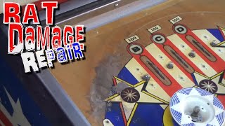 Repainting WOOD GRAIN On A Badly Damaged Playfield! -  Brave Gottlieb Spirit Of 76 Pinball Repairs