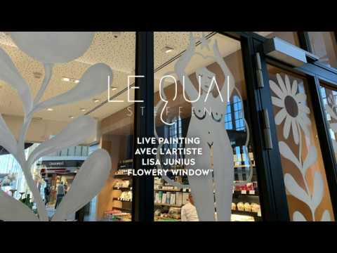 Pintura ao vivo com Lisa Junius no restaurante e take-away Le Quai Steffen Luxembourg Ville (Gare)