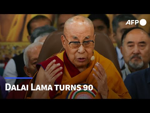 Video Thumbnail: Devotees around the world mark Dalai Lama's 90th birthday | AFP