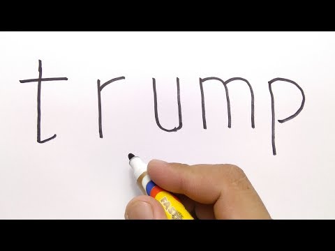 VERY EASY ! How to turn word TRUMP into CARTOON for...