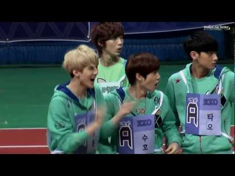 130128 - 130129 EXO suho baekhyun sehun @ MBC idol star olympic sports championship athletic 2013