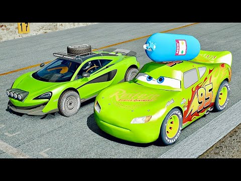 Lightning McQueen NOS Edition vs McLaren 600LT Rally at Top Gear Track