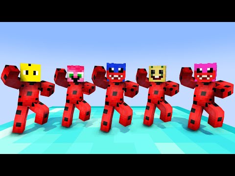 MONSTER SCHOOL : GANGNAM STYLE LADYBUG PROJECT POPPY PLAYTIME FAMILY - MINECRAFT ANIMATION
