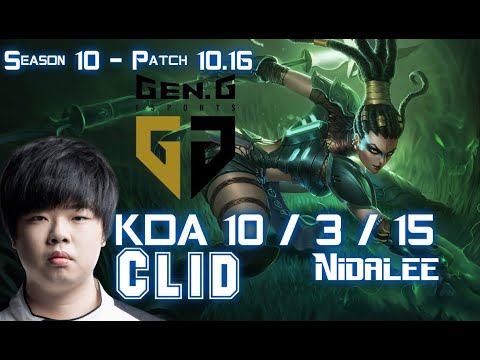 Gen Clid NIDALEE vs LEE SIN Jungle - Patch 10.16 KR Ranked