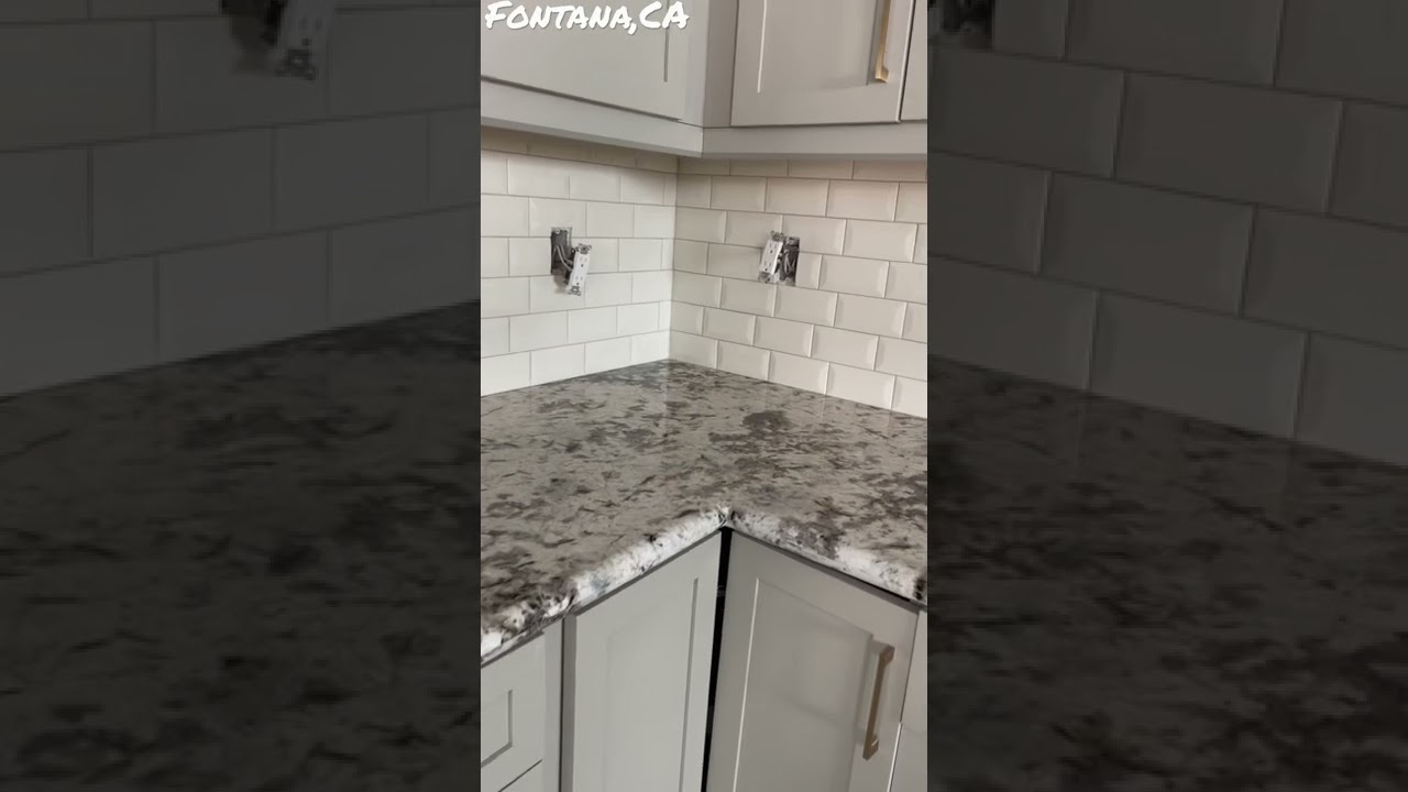 Kitchen backsplash 3 x 6 beveled tile offset 33%￼