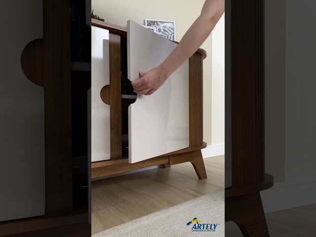 Balcão Buffet Vivaldi 2 Portas Ripado Cinamomo/Off White - Artely Móveis