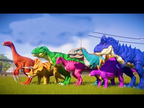Dino Trainers Battle Royal in Jurassic World Park -  Primitive Tarbosaurus, Emperor T-Rex