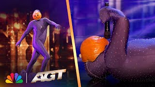 The Dancing Pumpkin Man Lights Up The Dance floor With ICONIC Moves | America's Got Talent thumbnail