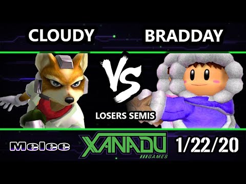 S@X 338 SSBM - Cloudy (Fox) Vs. bradday (Ice Climbers) Smash Melee Losers Semis