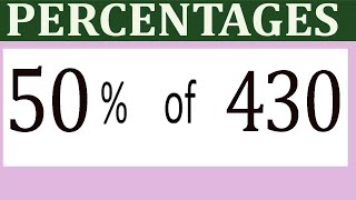 Percentages     50      Percentage(%)    of    430