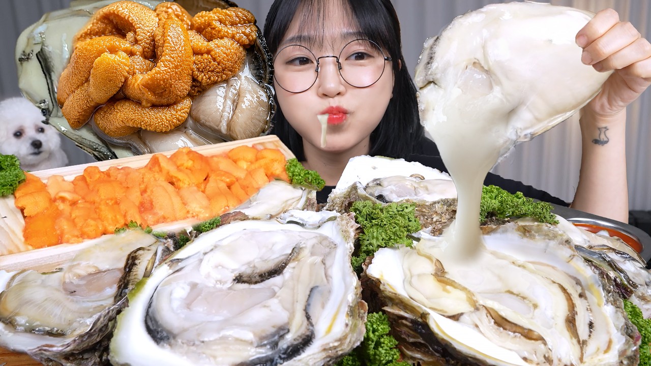크림 가득 제철 바위굴에 녹진한 성게알 먹방🦪Rock Oysters & Sea Urchin Mukbang ASMR