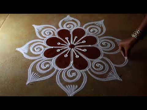 Aani madham simple kolam🌹3*1 Beautiful rangoli🌹Pandaga muggulu 🌹creative rangoli designs