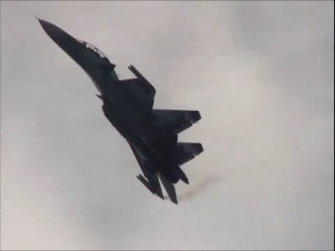 Sukhoi Su-30 Jet Fighters Takeoff Landing Flight Action Airshow Pugachev Cobra Maneuver Aerobatics