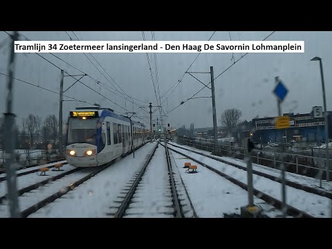 HTM Tramlijn 34 Zoetermeer Lansingerland - Den Haag De Sav Lohmanplein | RegioCitadis | Sneeuw 2026