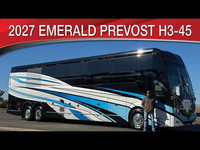Preview image of The Ultimate In Luxury Motorhomes The 2027 Emerald Coaches Prevost H3-45 Double Slide youtube video