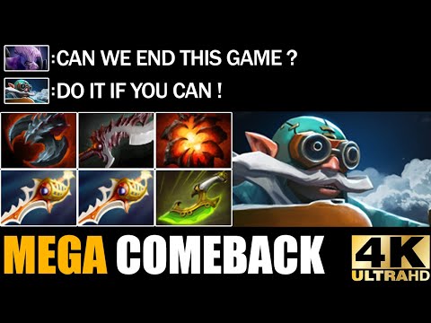 Incredible Hard Carry Battle 1100GPM Gyrocopter VS Faceless Void Crazy Mega Comeback 7.30 Dota 2