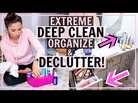ORGANIZE AND DEEP CLEAN MY BATHROOM WITH ME! BATHROOM DECLUTTER | ULTIMATE CLEANING MOTIVATION Video