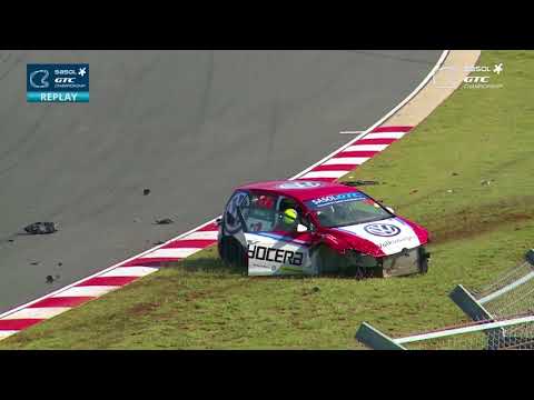 GTC Africa Series 2018. Race 2 Kyalami Grand Prix Circuit. Adrian Wood Hard Crash
