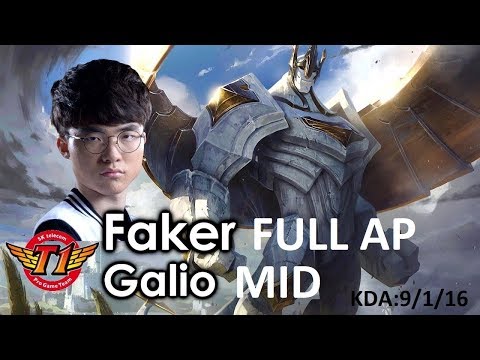 FAKER FULL AP GALIO VS CASSIOPEIA MID! UNSEALED SPELLBOOK GALIO MID!
