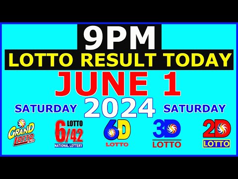 Lotto Result Today 9pm June 1 2024 (PCSO)