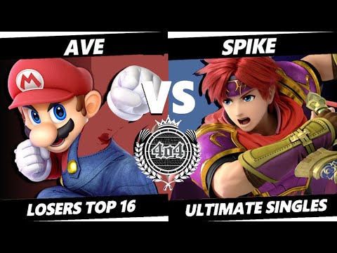 4o4 Smash Night 57 - BASED| Ave~ (Mario) vs Kuma| Spike (Roy) - Losers Top 16