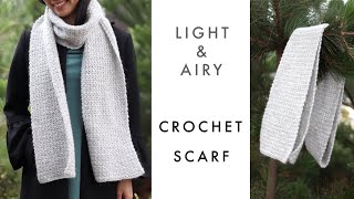 Easy Crochet Scarf Tutorial - Light and Airy Winter Scarf