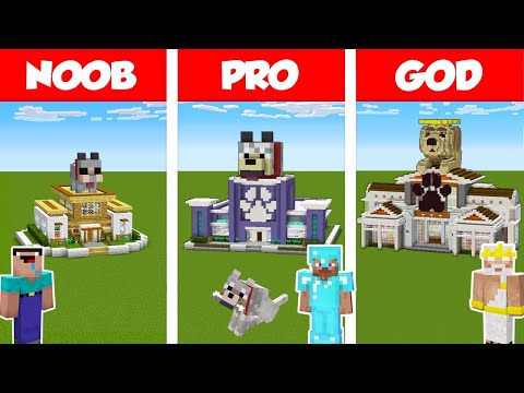 Minecraft NOOB vs PRO vs GOD: PET SHOP BUILD CHALLENGE in Minecraft / Animation