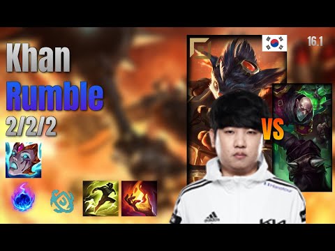 Khan Top Rumble vs Singed lol KR solo rank Full Game 16.1 | 칸 럼블 vs 신지드
