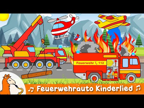 Kinderlied Feuerwehr mit 8 Fahrzeugen wie Löschzug, Drehleiter, Kran, Löschboot | Feuerwehrauto Lied