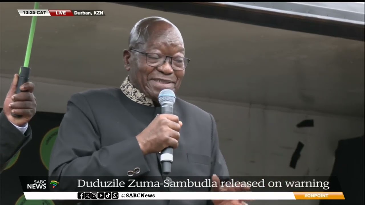 Zuma addresses crowd after court released his daughter on warning