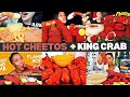 FLAMIN HOT CHEETOS KING CRAB LEGS CRUNCHY ASMR MUKBANG MUKBANG COMPILATION BIG BITES