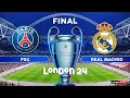 UEFA Champions League FINAL London 24 | PSG vs Real Madrid - Full Match | Mbappe vs Vinicius | PES