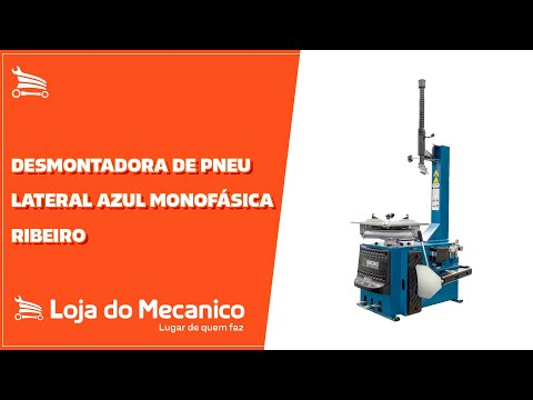 Desmontadora de Pneu Lateral Azul  Monofásica - Video