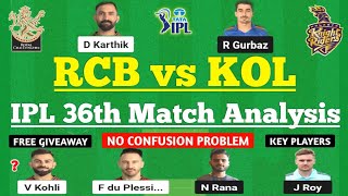 RCB vs KKR Dream11 Team | RCB vs KKR Dream11 Prediction | RCB vs KOL Dream11 Today Match | IPL 2023