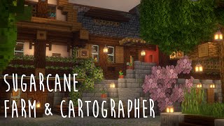 Minecraft | How to Build a Sugarcane Farm &amp; Cartographer Shop - Minecraft Town Part 20