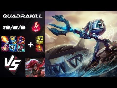 MID Fizz vs Katarina [QUADRAKILL] - NA Grandmaster Patch 25.21