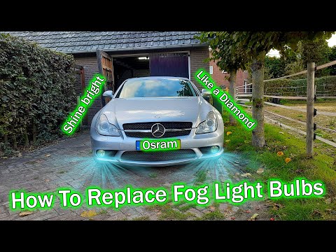 Mercedes #cls55 - #diy How To Replace #fog Light Bulbs (easy fix!). Osram Cool Blue Intense H7 55w