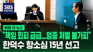 책임 회피 급급했다..엄중 처벌 불가피 한덕수 항소심 15년 / SBS / 바로이뉴스