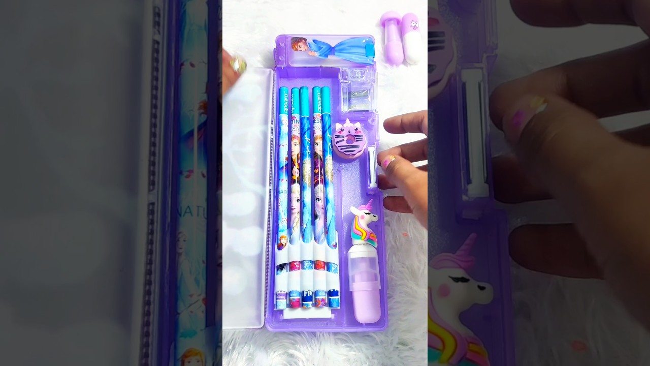 Disney Frozen Pencil Box, Anna Elsa Compass, Geometry Box #shorts #school #stationery #safa #shafa