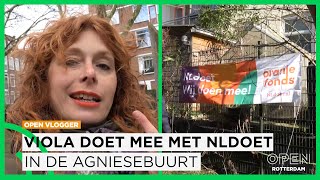 Viola steekt handen uit de mouwen voor groener Agniesebuurt tijdens NLdoet