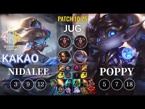 SRB KaKAO Nidalee vs Poppy Jungle - KR Patch 10.25
