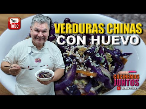 Como hacer VERDURAS CHINAS CON HUEVO muy fácil.