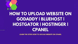 How to Upload Website on Godaddy  Cpanel |  Upload Website on Live Server