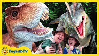 Giant Life Size T-Rex &amp; Little Dinosaurs at Jurassic Quest Kids Dinosaur Event
