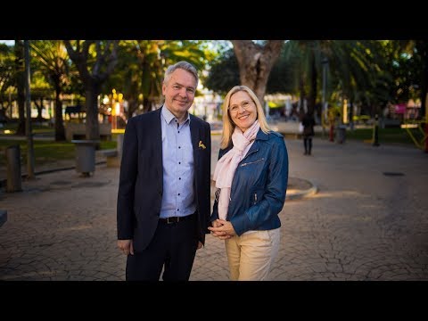 Pekka Haavisto kampanjoi Aurinkorannikolla tammikuussa 2018